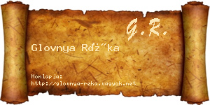 Glovnya Réka névjegykártya
